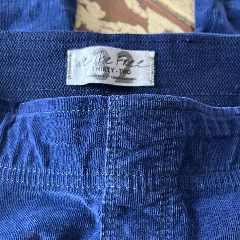 Free people Penny pull-on flare corduroy navy pants